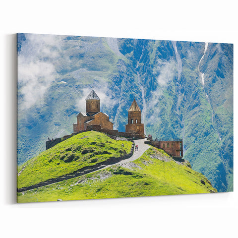 Georgia Scenery Prints - Mountain Church Scenic Georgia Canvas Art
