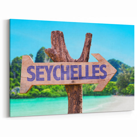 Seychelles Travel Sign Art – Island Direction Photography Wall Print