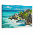 Seychelles Coastal Wall Art – Exotic Beach Scenery Canvas Photography