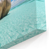 Serene Seychelles Beach Art – Turquoise Waters & Rock Formations Print