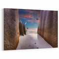 Moonlit Seychelles Beach Art – Tranquil Night Sky Coastal Wall Print