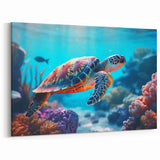 Underwater Sea Turtle Art – Vibrant Marine Life Wall Print for Home