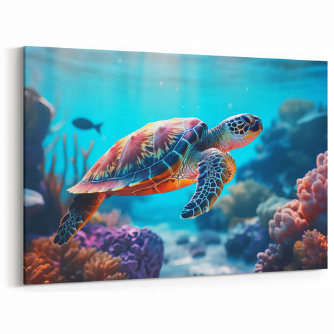 Underwater Sea Turtle Art – Vibrant Marine Life Wall Print for Home
