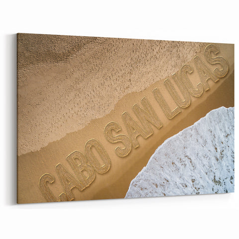 Cabo San Lucas Beach Wall Art – Sand and Ocean Aerial Photography Print