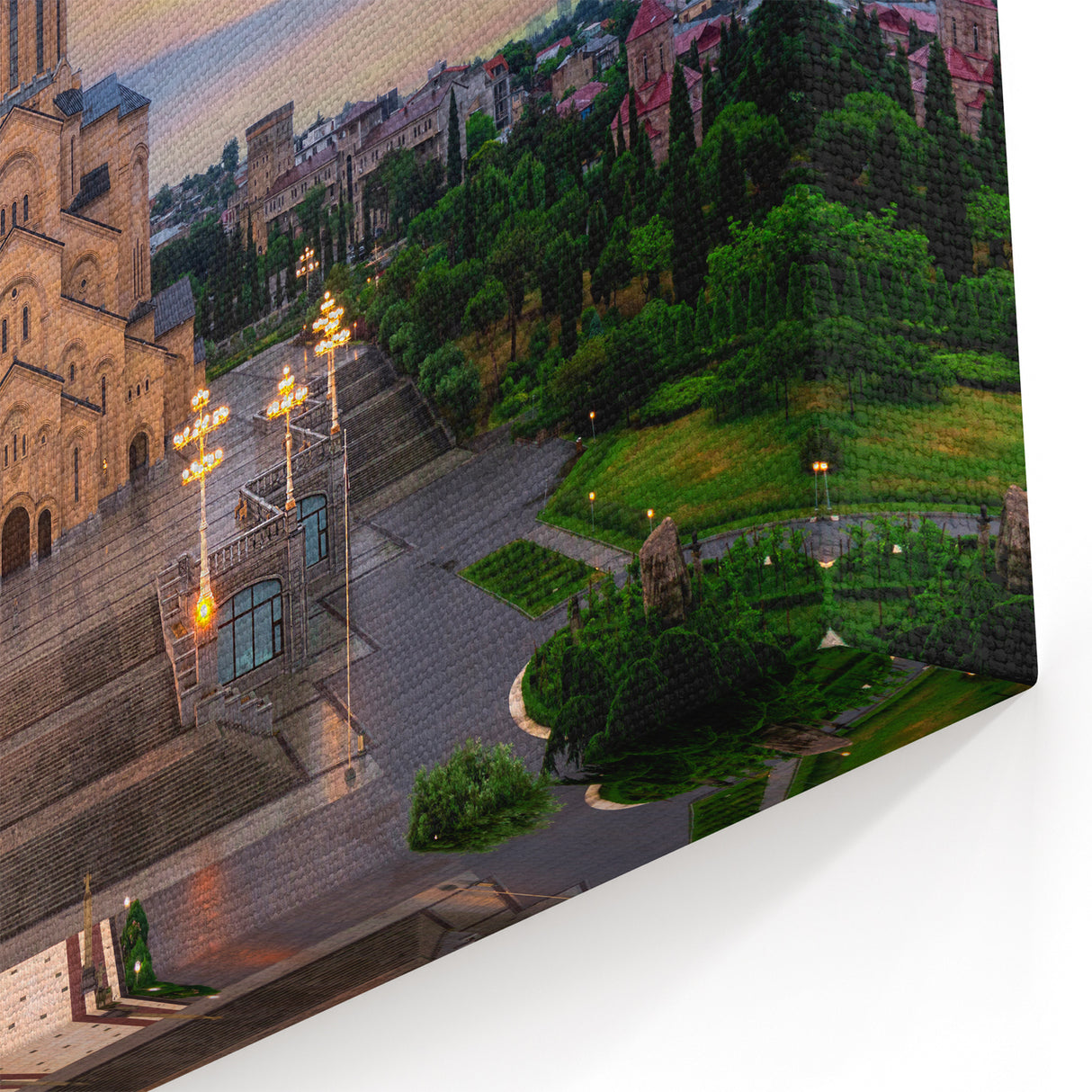 Majestic Georgia Cathedral Wall Art - Captivating Sunset Photography Print