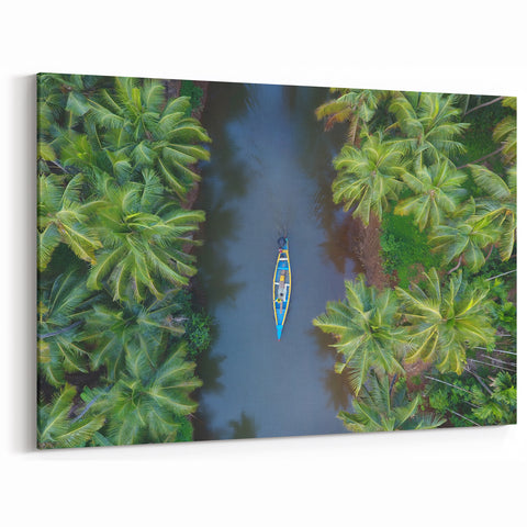 Serene Kerala Backwaters - Indian Tropical Scenery Wall Art