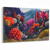 Marine Plants Art: Vibrant Coral Reef Flora with Scenic Landscape Wall Decor