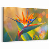 Exotic Bird of Paradise Wall Art - Colorful Tropical Flower Canvas Print