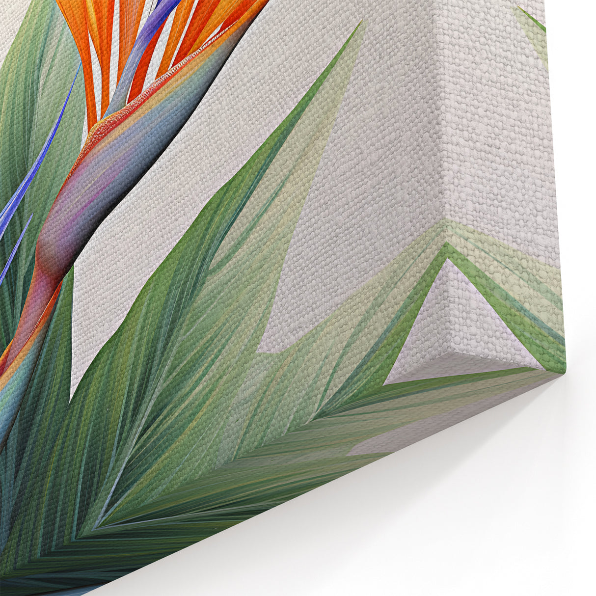 Botanical Bird of Paradise Wall Art - Modern Tropical Flower Canvas