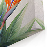 Botanical Bird of Paradise Wall Art - Modern Tropical Flower Canvas