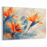 Vibrant Bird of Paradise Canvas Art - Tropical Watercolor Flower Print