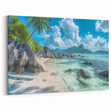 Seychelles Scenic Beach View - African Island Art Canvas Print