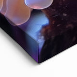 Marine Plants Art: Glowing Orange & Pink Coral Tentacle Wall Decor Canvas