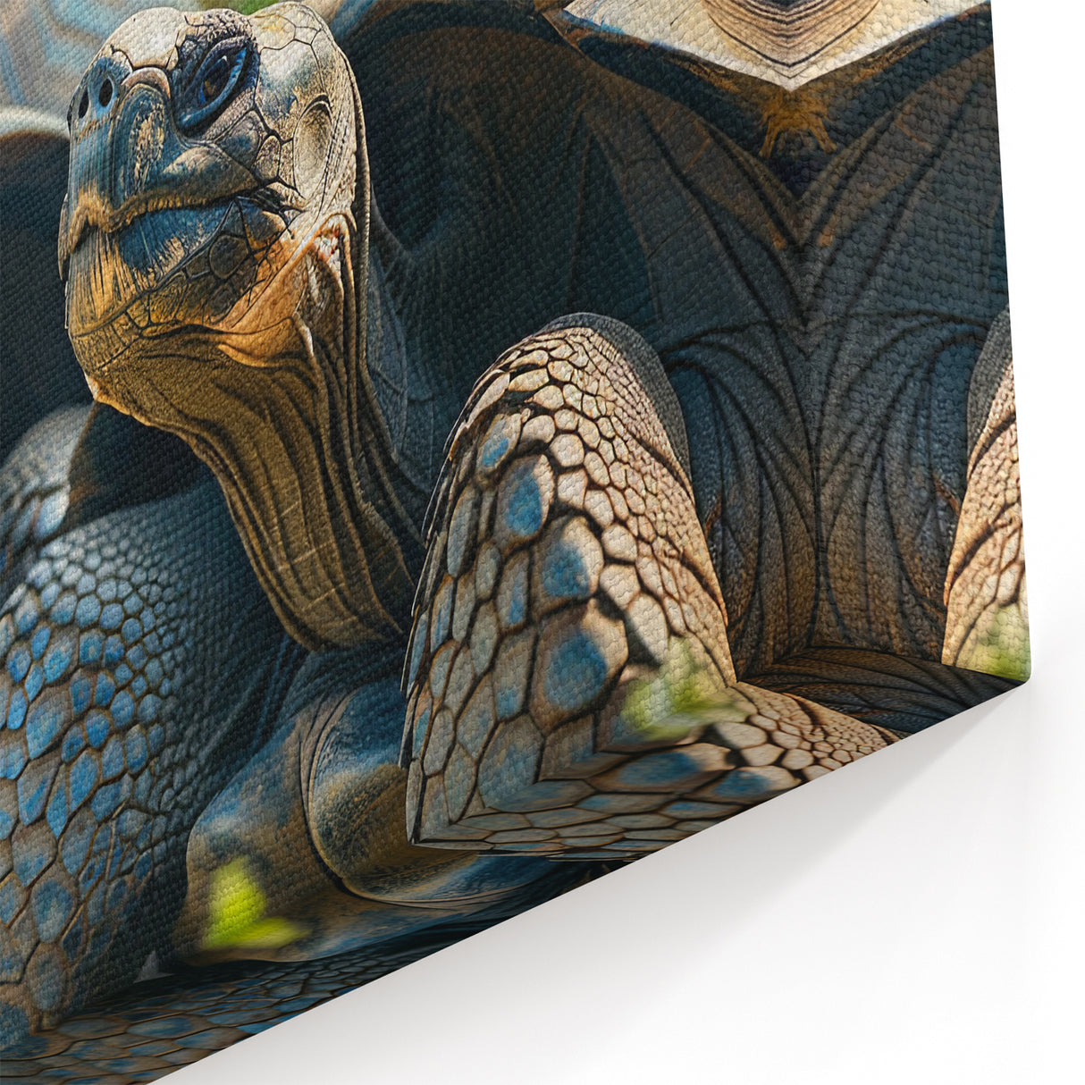 Giant Tortoise Duo in Seychelles - African Wildlife Canvas Print