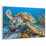 Seychelles Sea Turtle Underwater Art - Marine Wildlife Canvas Print