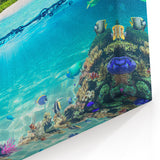 Exotic Island and Coral Reef in Seychelles - Tropical Ocean Art Print