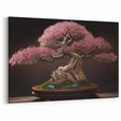 Elegant Pink Bonsai Tree Wall Art - Japanese Zen-Inspired Canvas Decor