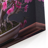 Vibrant Pink Bonsai Tree Wall Art - Japanese-Inspired Canvas Prints