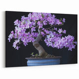 Serene Lavender Bonsai Tree Wall Art - Japanese-Inspired Canvas Decor