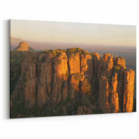 South African Landscape Art - Majestic Rock Formations at Sunset