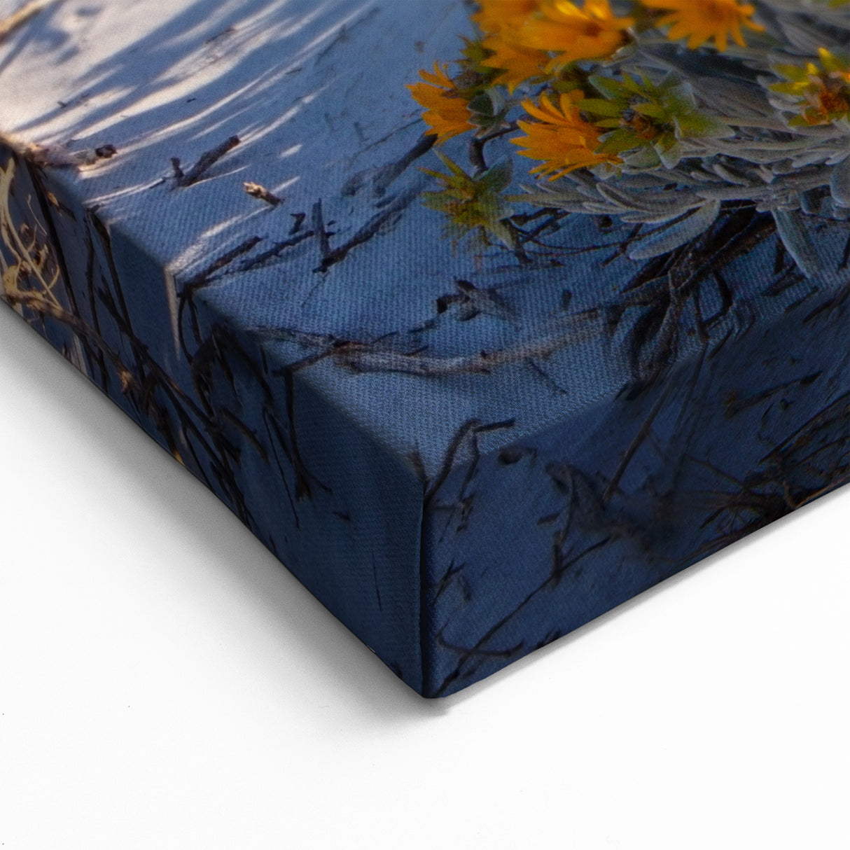 Cape Town Canvas Art - Beach Flowers with Table Mountain View