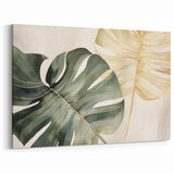 Pastel Monstera Leaf Botanical Wall Art - Tropical Minimalist Decor