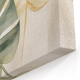 Pastel Monstera Leaf Botanical Wall Art - Tropical Minimalist Decor