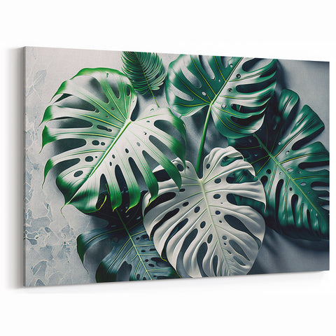 Vibrant Monstera Leaf Wall Art - Botanical Canvas for Tropical Interiors