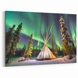 Northern Lights Over Teepee – Magical Arctic Wall Art from Northwest Territories
