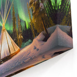 Northern Lights Over Teepee – Magical Arctic Wall Art from Northwest Territories