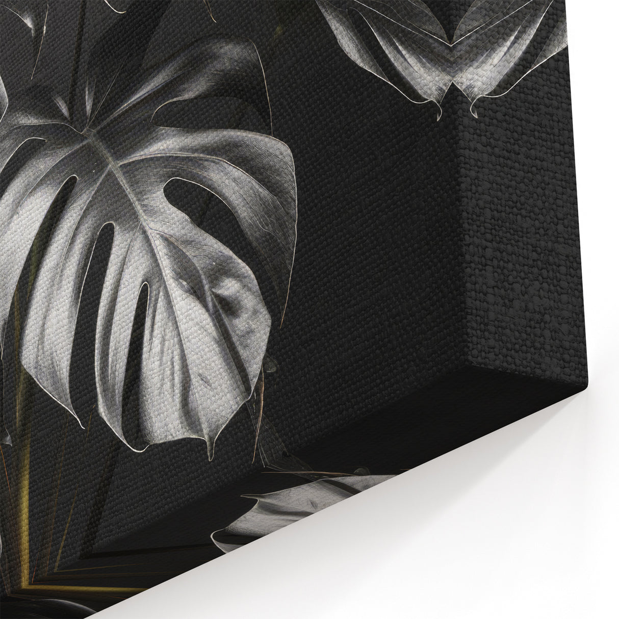 Black Monstera Leaf Wall Art - Minimalist Botanical Decor for Modern Spaces
