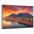 Cape Town Canvas Art - Sunset Cityscape with Table Mountain View