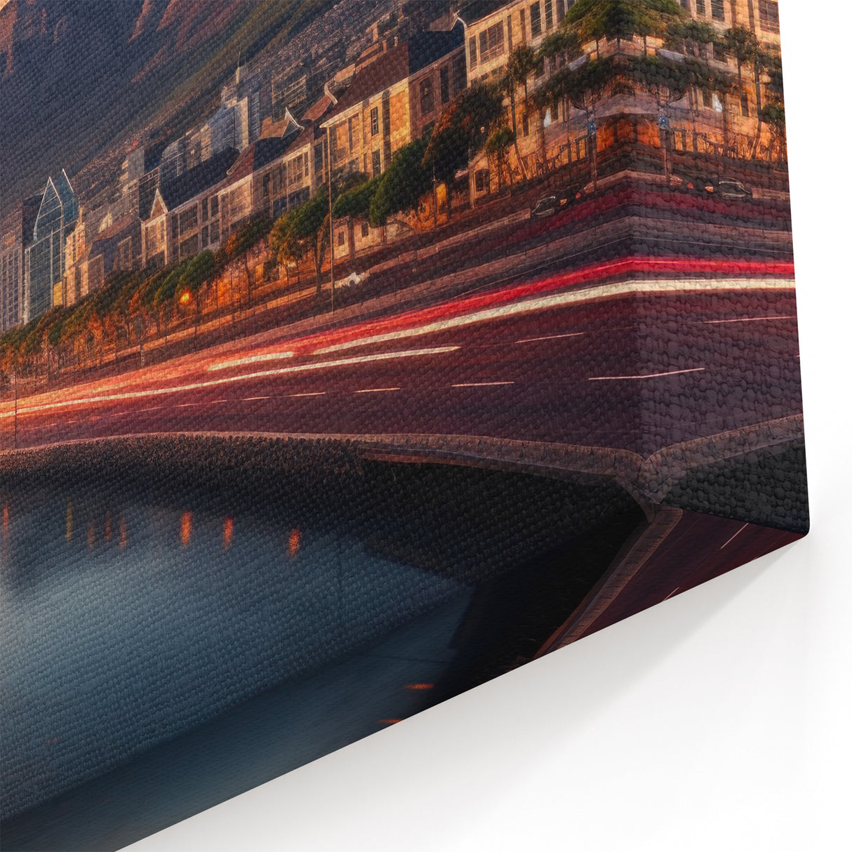 Cape Town Canvas Art - Sunset Cityscape with Table Mountain View