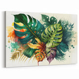 Colorful Monstera Leaf Wall Art - Vibrant Botanical Tropical Decor