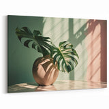 Monstera in Vase Wall Art - Minimalist Botanical Print for Modern Decor
