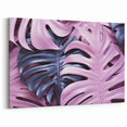 Purple and Pink Monstera Leaf Wall Art - Bold Tropical Botanical Decor