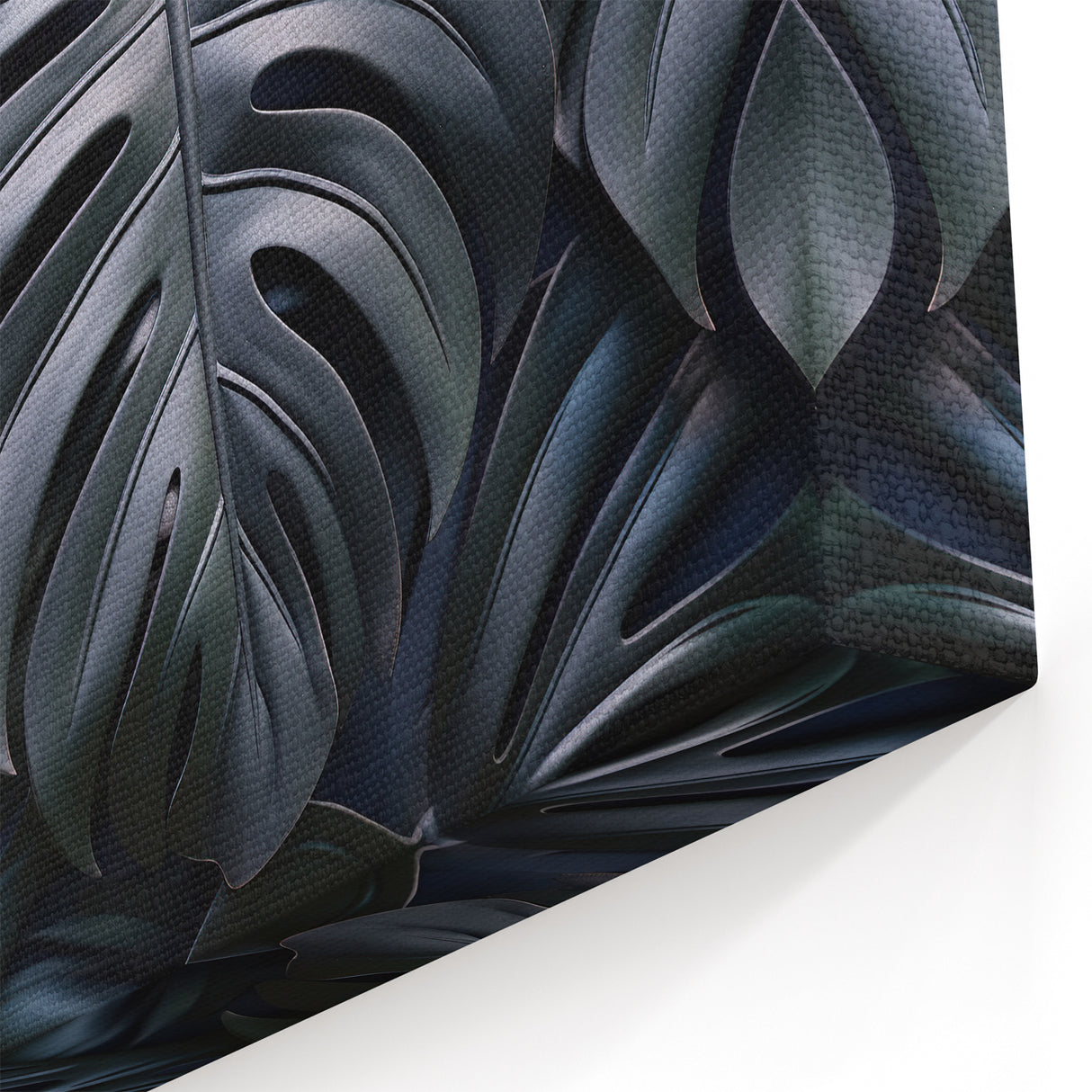 Dark Blue Monstera Leaf Wall Art - Bold Botanical Decor for Modern Spaces