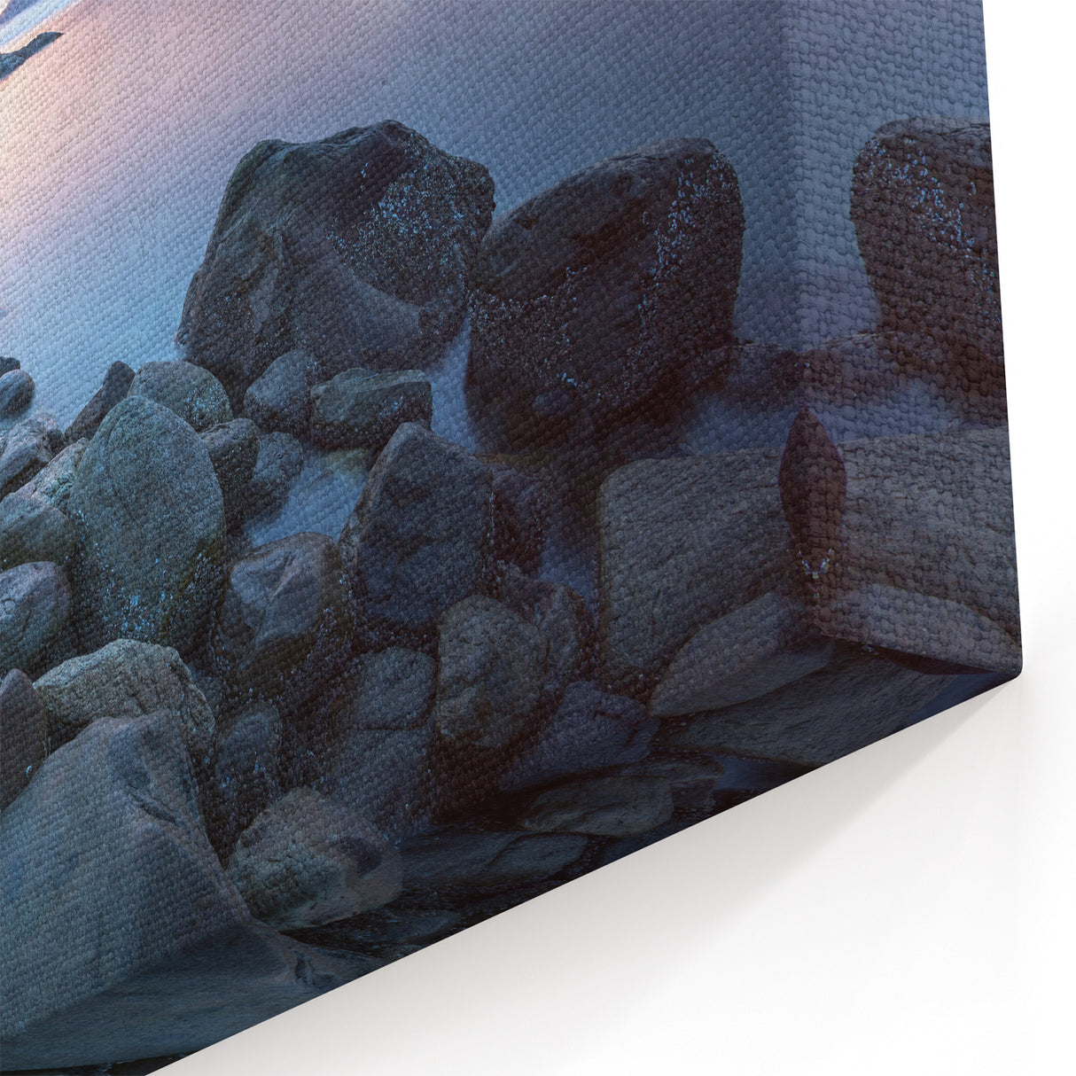 Peaceful Island Sunset Art – British Columbia’s Rocky Shoreline Scene