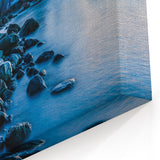 Serene Island Sunset Art – British Columbia’s Rocky Shoreline Scene