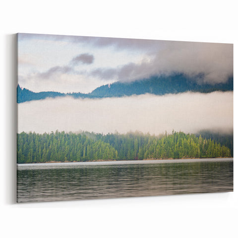 Misty Forest Lake Art – British Columbia’s Tranquil Wilderness Scene