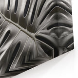 Silver Metallic Monstera Leaf Wall Art - Elegant Botanical Modern Decor