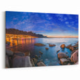 South African Night Coastal Wall Art – Cape Town City Lights Canvas