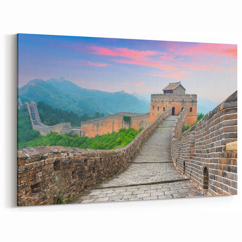 Great Wall Sunrise Canvas Art – Scenic Chinese Landmark Wall Decor
