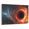 Fiery Black Hole Wall Art | Cosmic Space-Themed Canvas Print | Galaxy Decor