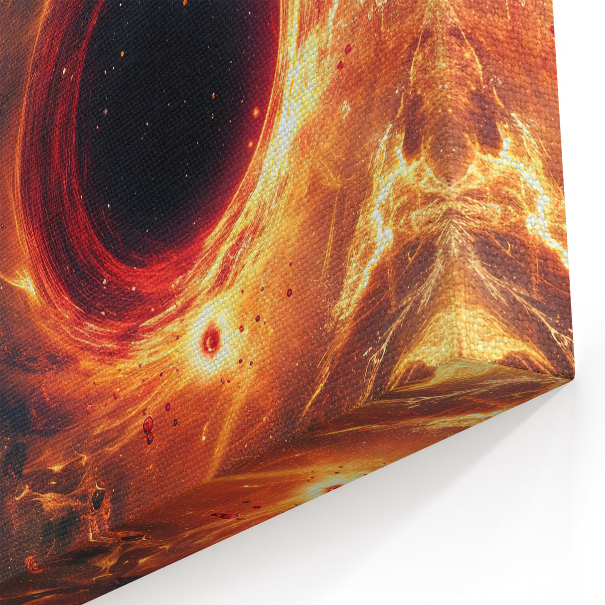 Fiery Black Hole Wall Art | Cosmic Space-Themed Canvas Print | Galaxy Decor