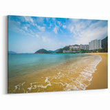 Hong Kong Seaside Art - Serene Beach and Skyline Wall Decor