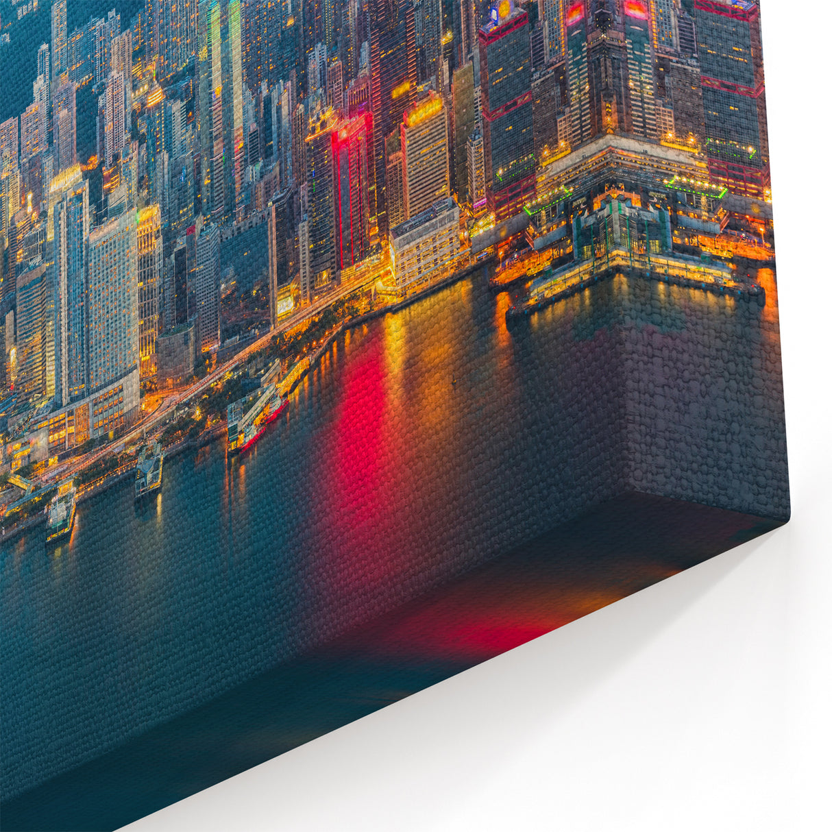 Hong Kong Skyline Art - Vibrant Victoria Harbour Sunset Wall Decor