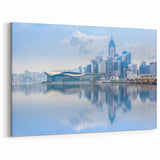 Hong Kong Skyline Art - Serene Victoria Harbour Reflections Wall Decor