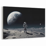 Astronaut Wall Art: Space Explorer Canvas with Cosmic Sunburst