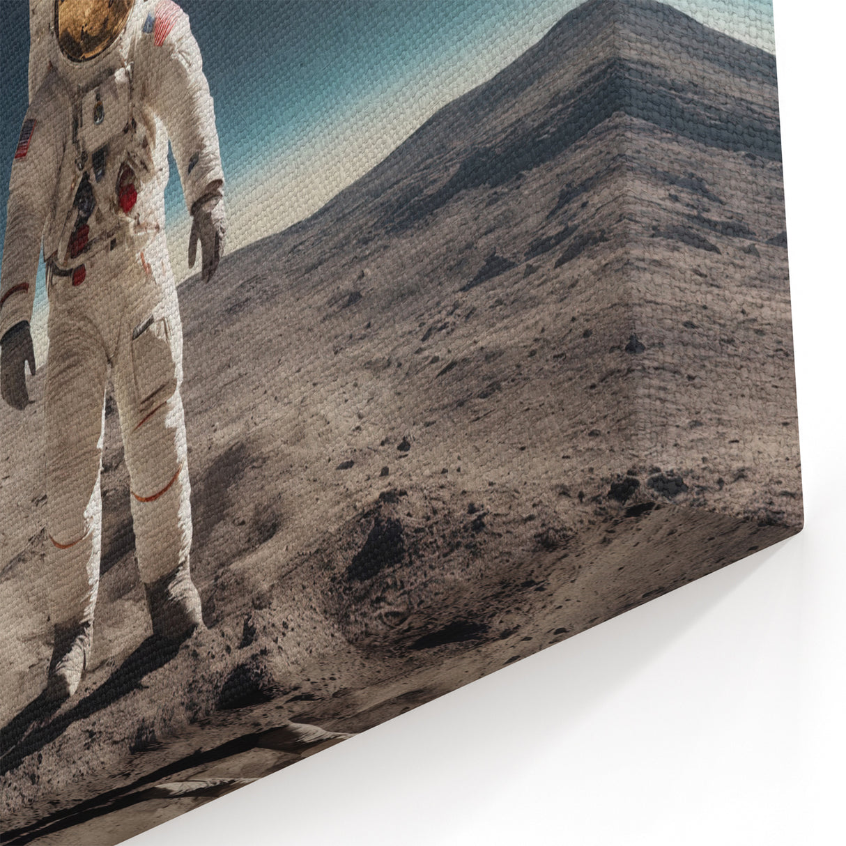 Astronaut Wall Art: Space Explorer Canvas on Lunar Landscape
